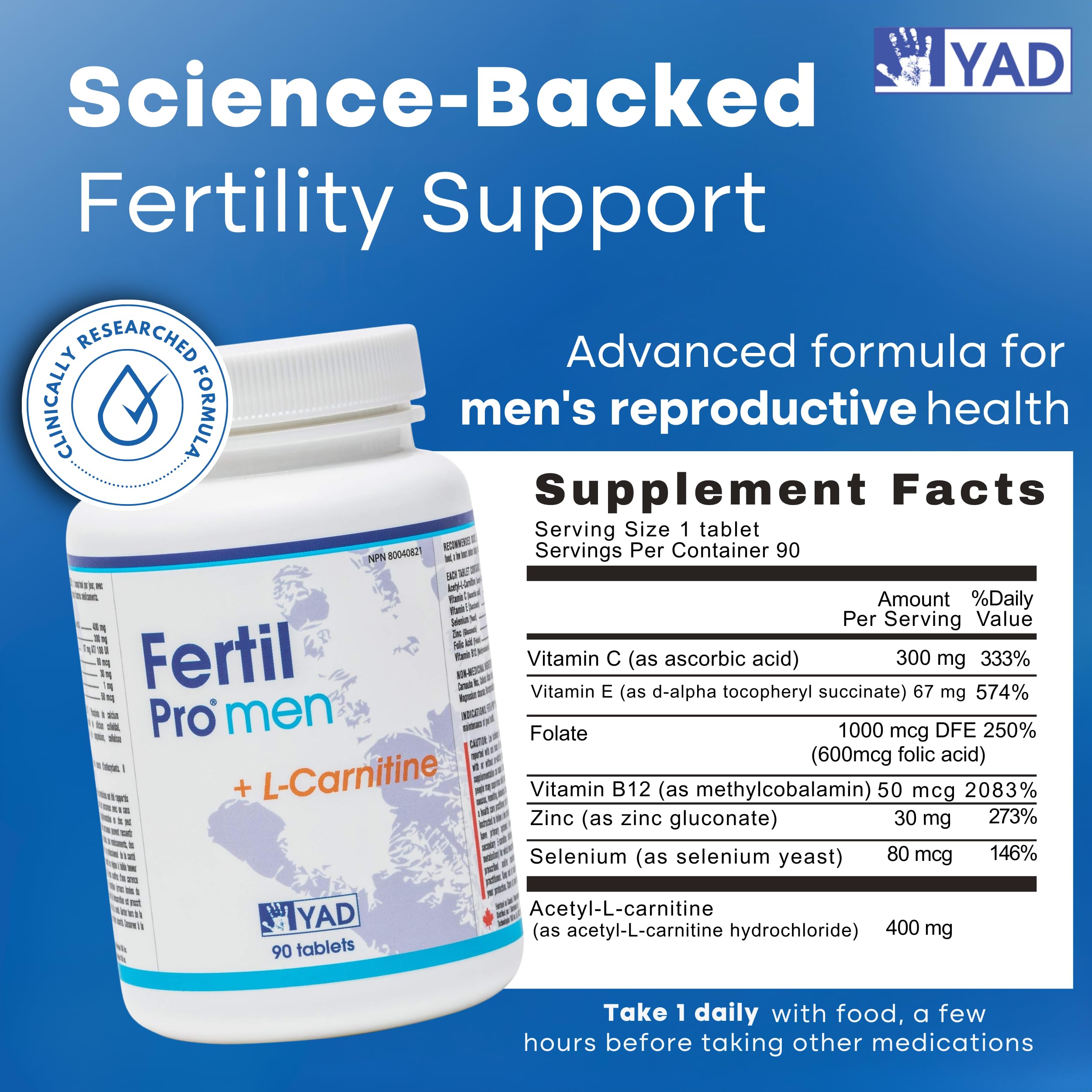 fertil pro men + l-carnitine YAD-TECH Fertil Pro Male Fertility Supplement Combo Men + MTL