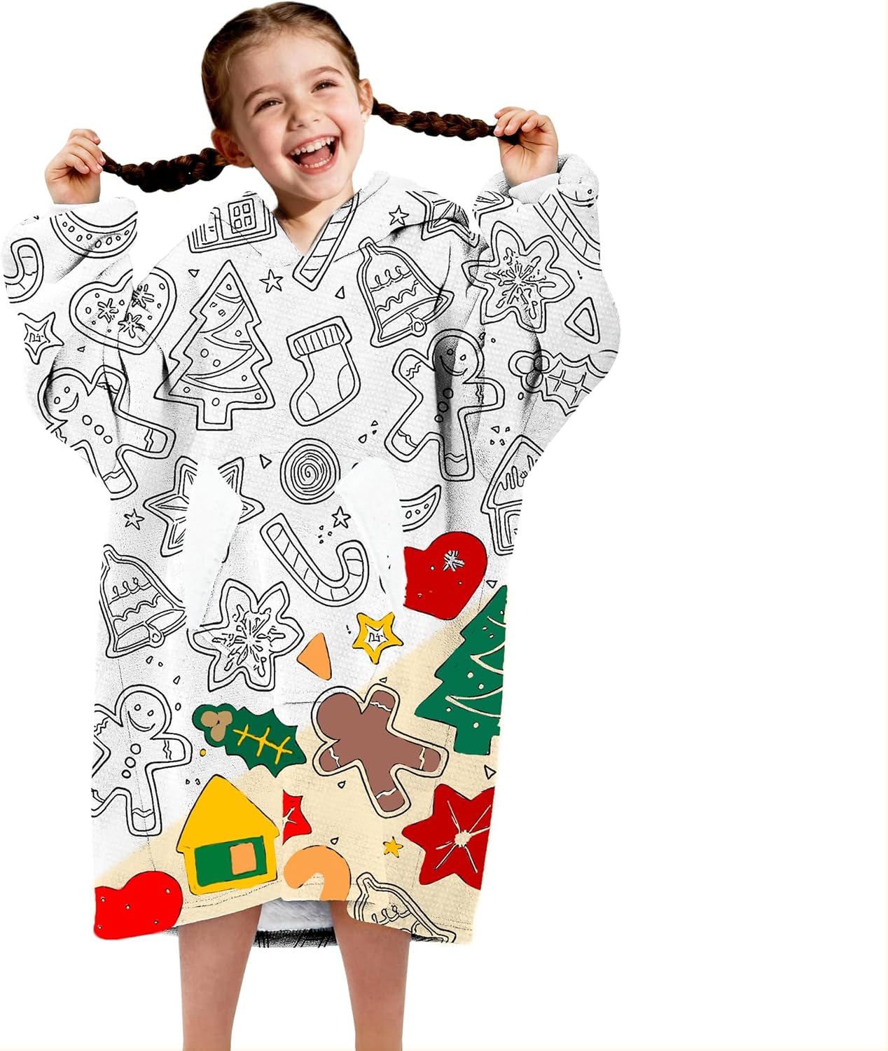 Wearable Blanket Hoodie for Kids, Coloring Teen Hoodie Blanket
