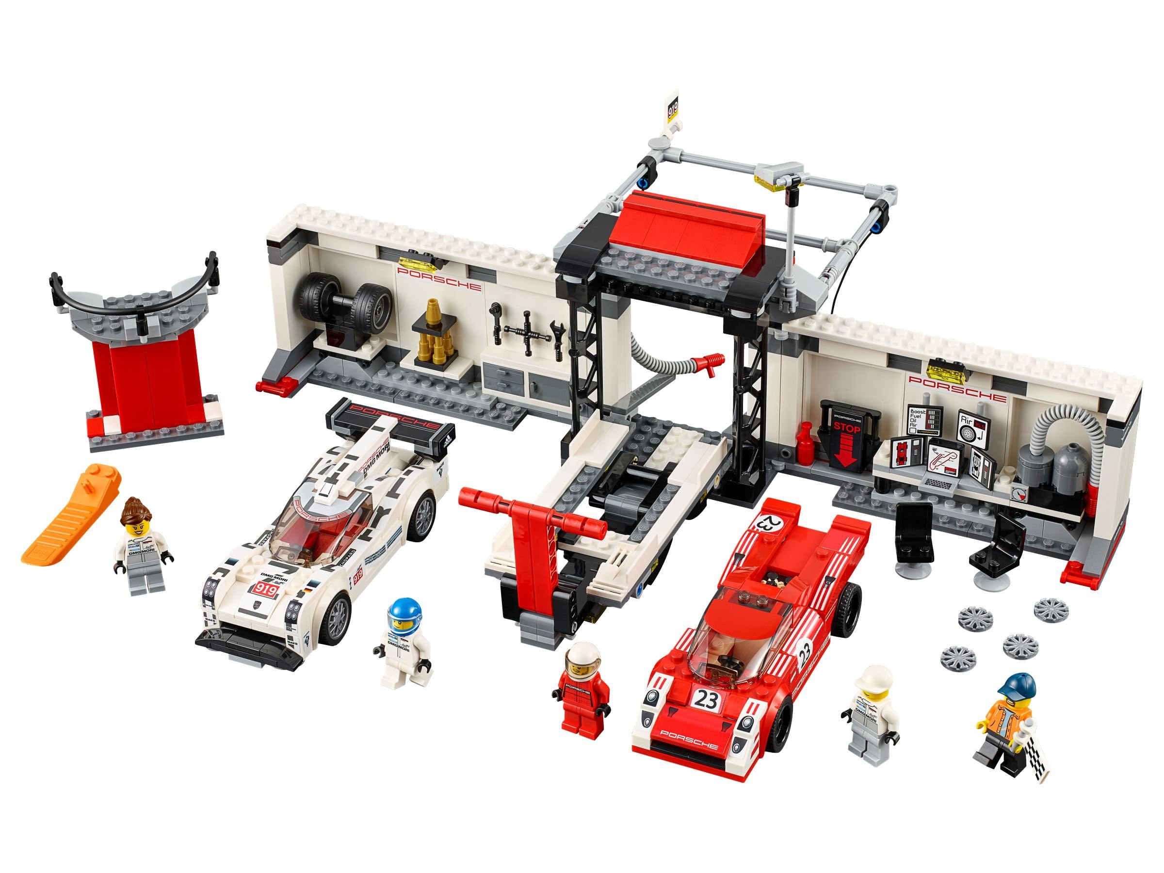 Building Kit Lego Speed Champions 75876 Porsche 919 Hybrid and 917 K Pit Lane