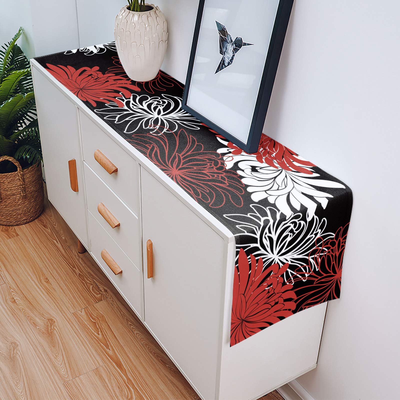 Tischläufer Aus Leinen – Texas-Sterne Design, Rustikal, Waschbar, 33x229 Cm (andere Größen Verfügbar)