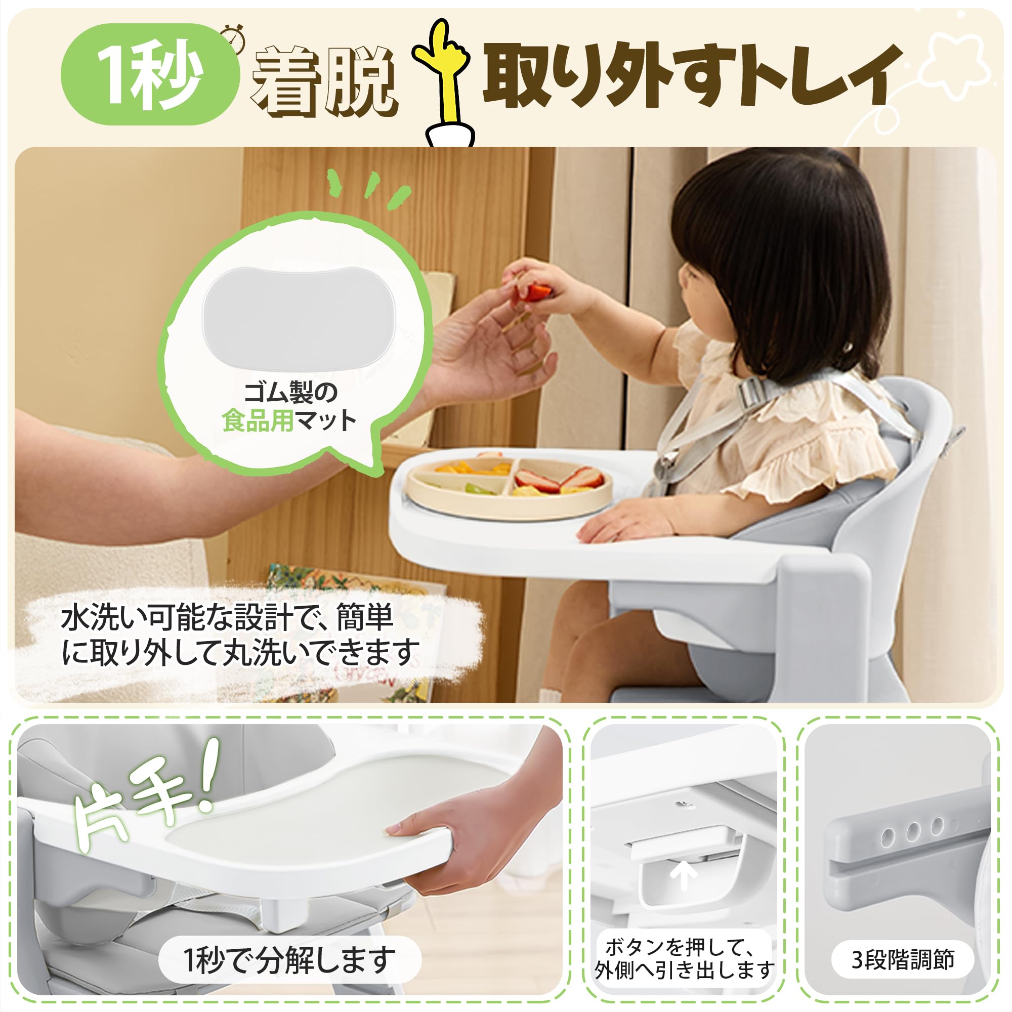 ベビーハイチェア-MAZOT ベビーチェア 10段階高さ調節 Amazon | MAZOT ベビーハイチェア ベビーチェア 高安定性 アルミ強化