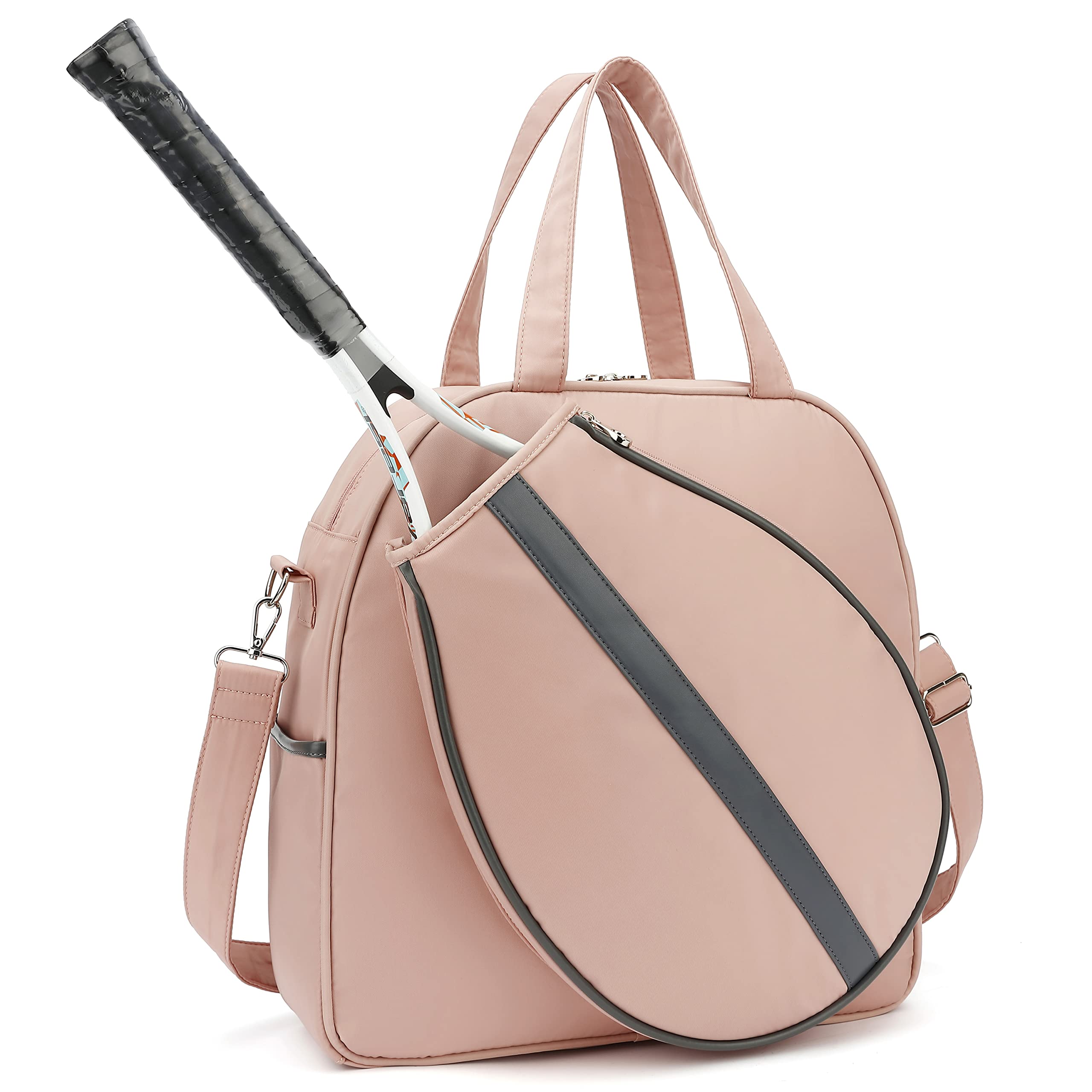 HyRaM Borsa a Tracolla da Tennis da Donna, Grande, Resistente all'Acqua, per Racchette da Tennis, Pickleball e Badminton (Rosa)