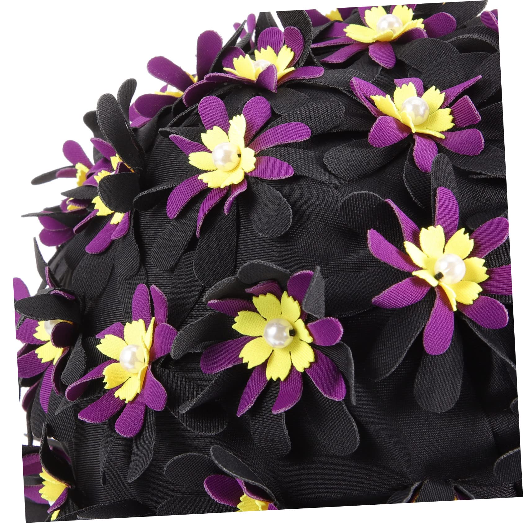 TOYANDONA Aumentar El Sombrero De Natación De Flores Gorro De Baño De Tela para Mujer y Adulto Gorra De Mujer Gorro De Baño Chicas Nadar Largo Tapa Gorra De Baño Poliéster