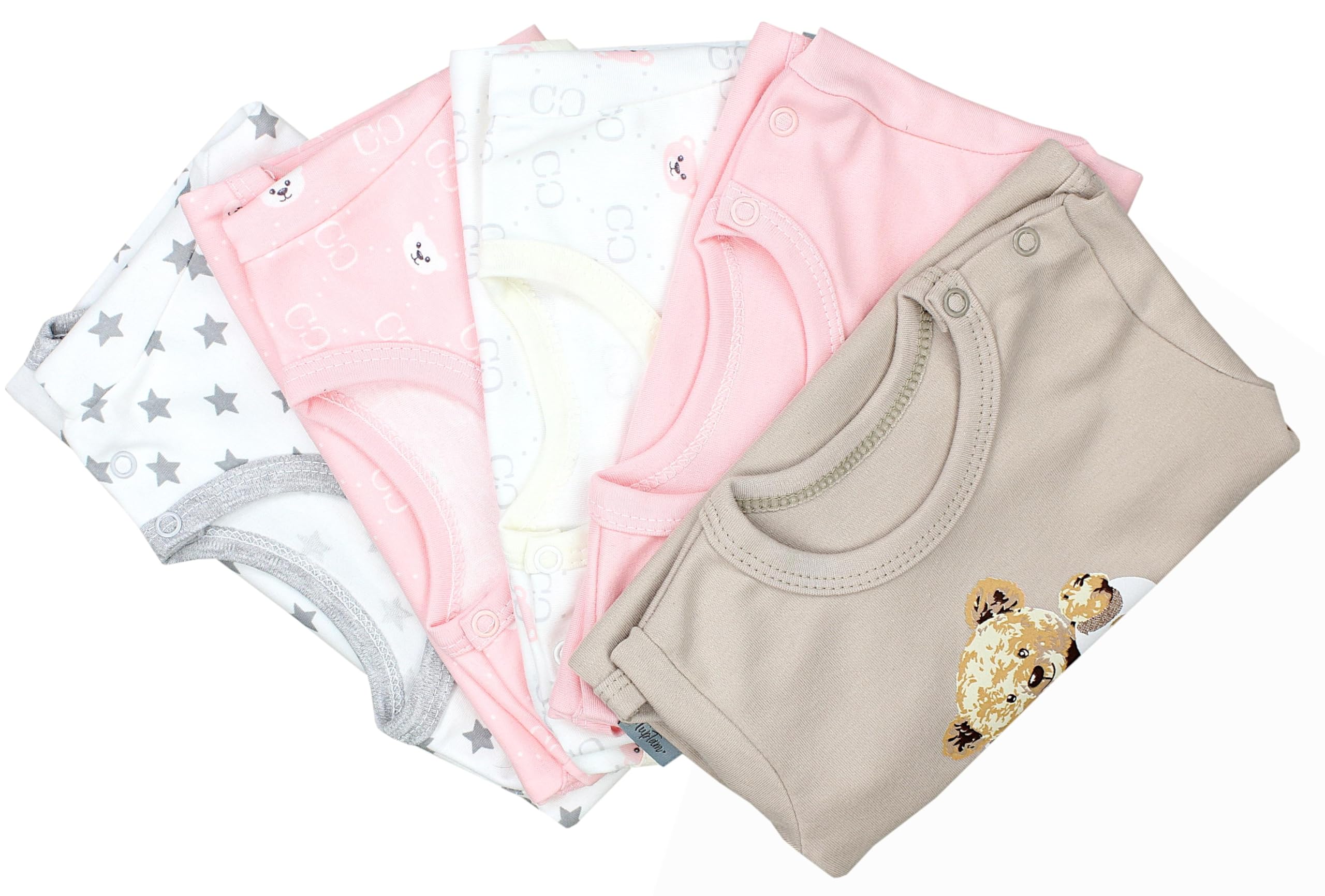 TupTam Body Bebé Niña 5 Piezas – Bodies Bebé de Algodón Manga Corta para Verano o Ropa Interior