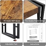 HCHQHS 3-Tier Rustic Wood and Metal Industrial Bookshelf for Home Office, Bedroom, Kitchen, Bathroom (Rustic Brown, 3-Tier(47''W x 33.5''H))