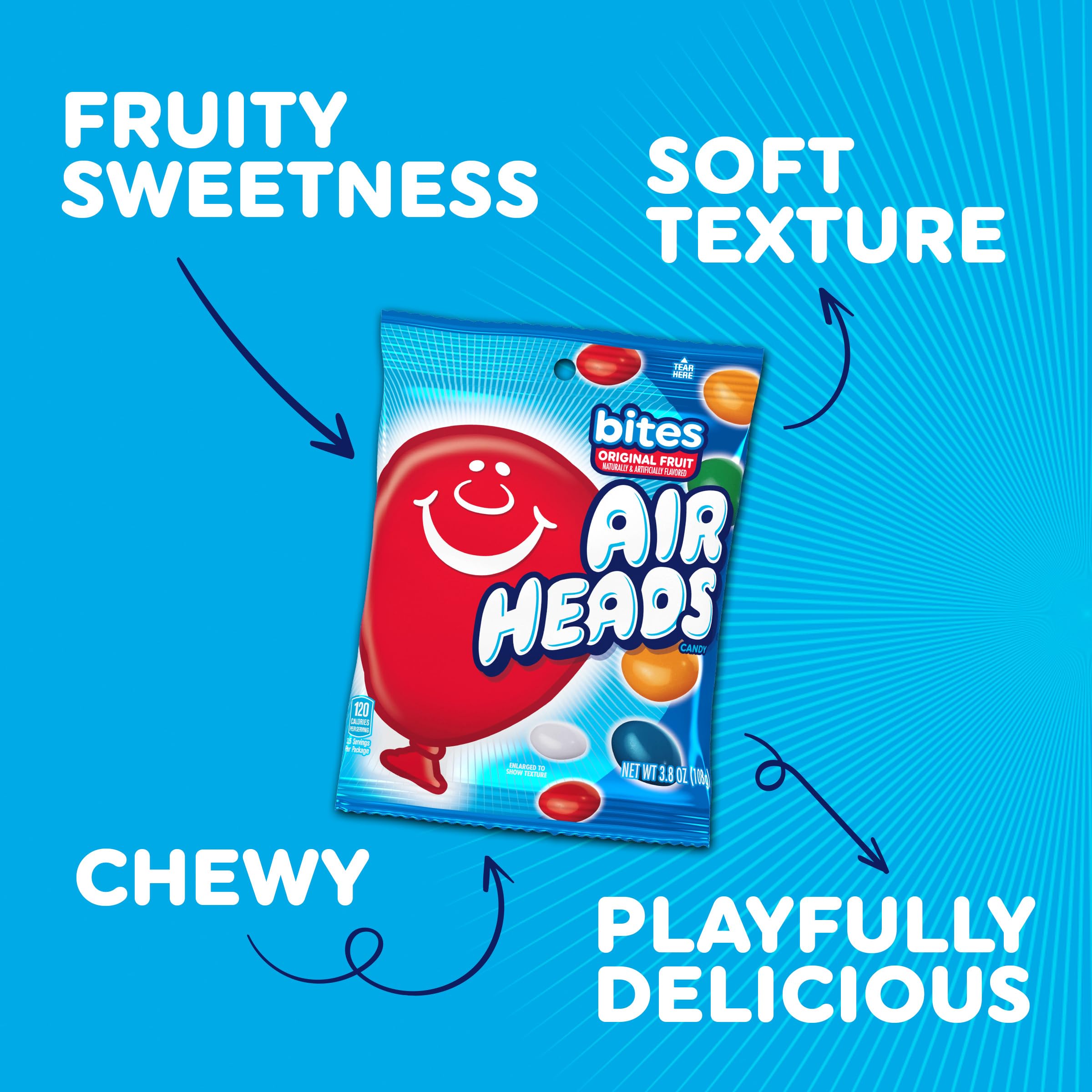 Airheads Candy Bites, Paradise Blend, 56.7 g (paquete de 18)
