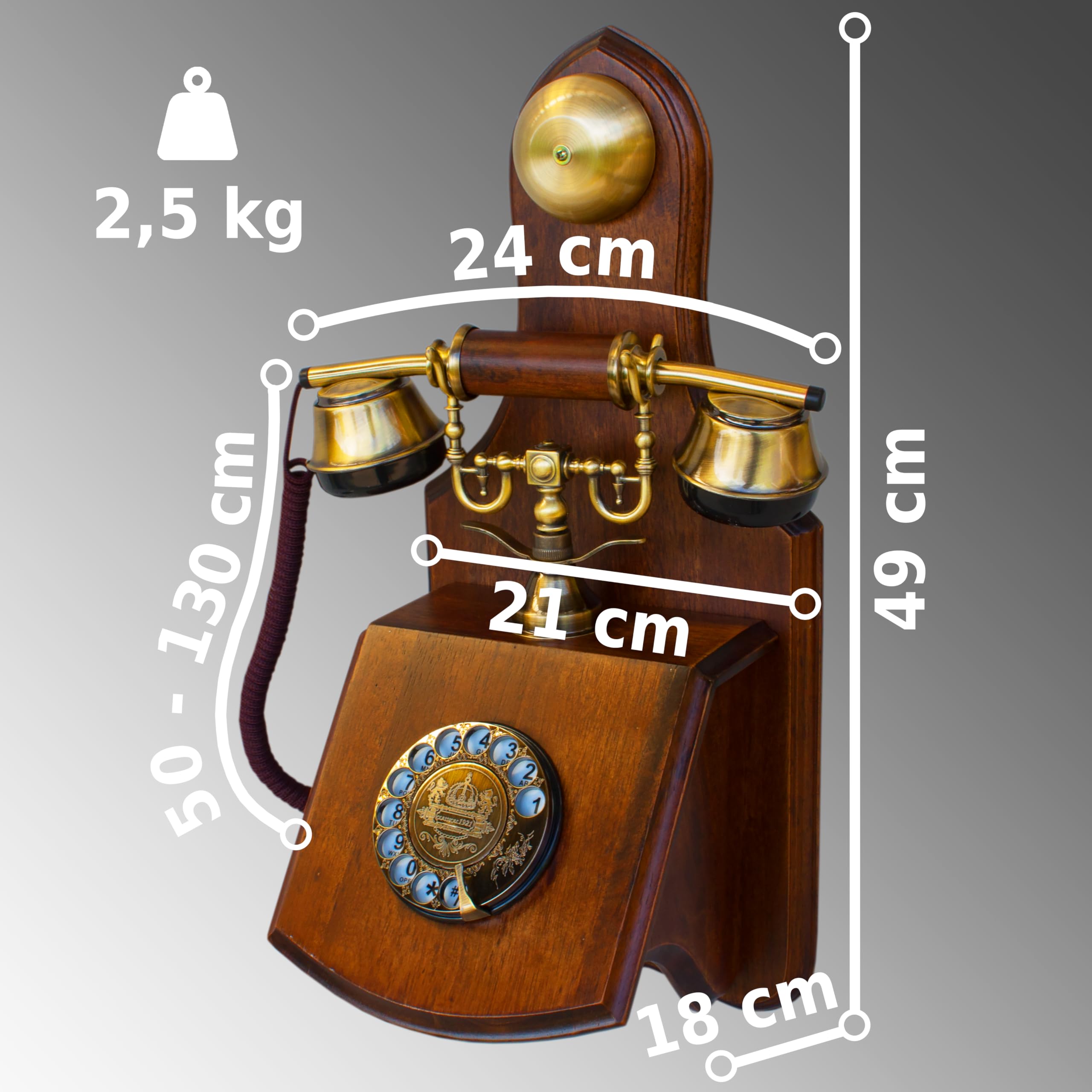Opis 1921 Cable Modelo D: El Telefono de Cable Antiguo para Pared
