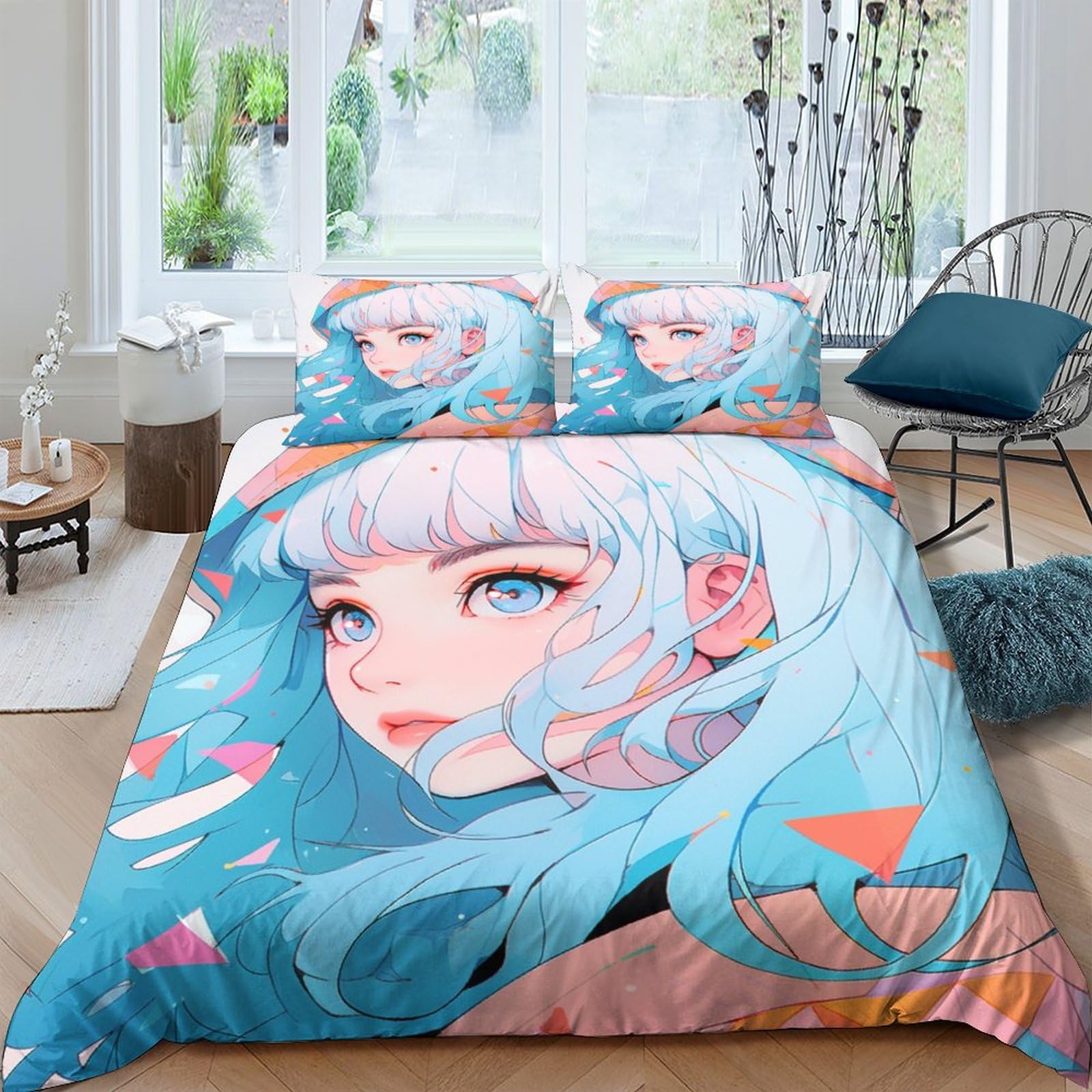 Parure de lit microfibre avec fermeture éclair pratique pour lit enfant King 220x240