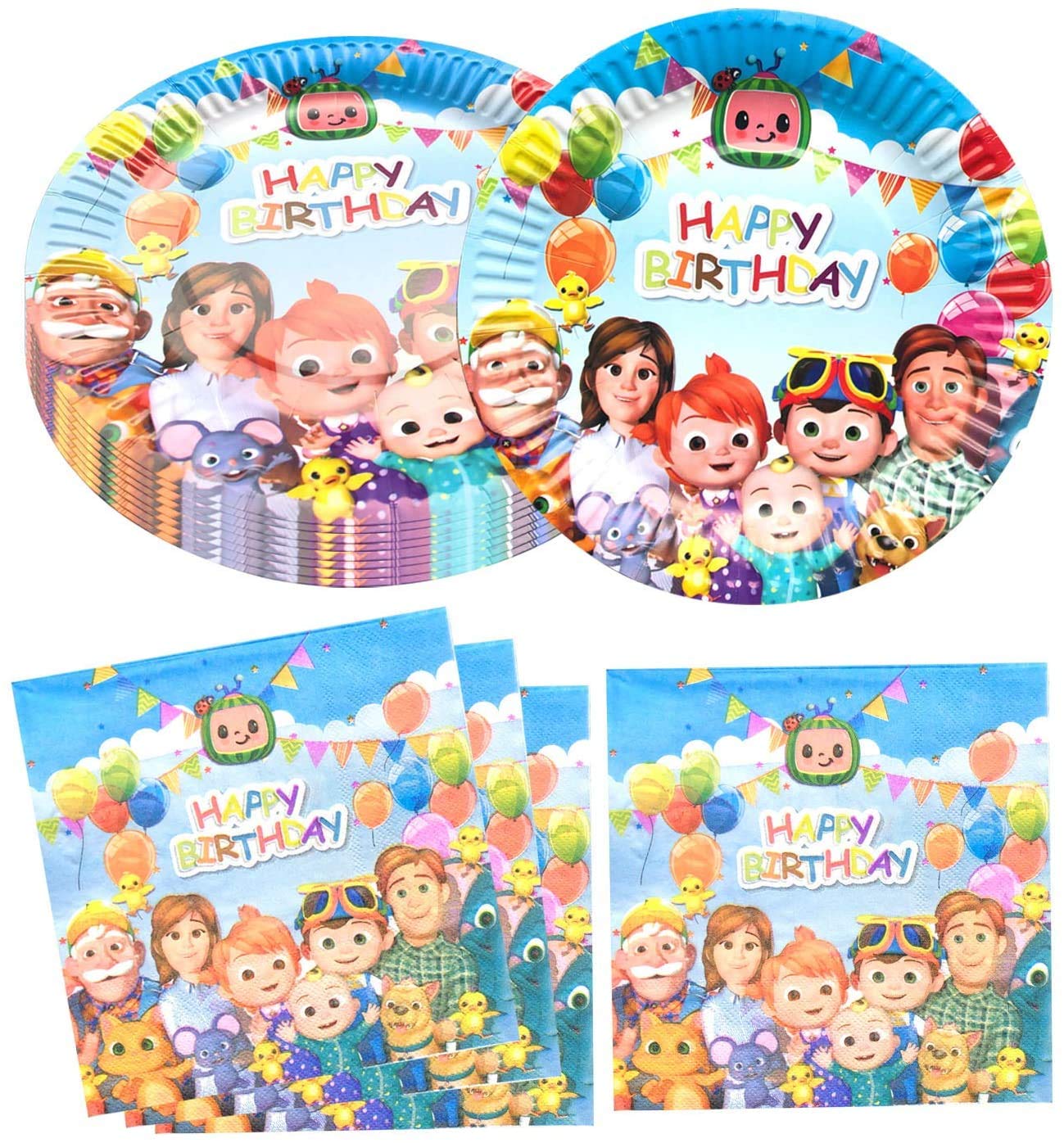 Buy Birthday Party Supplies,20 Plates and 20 Napkin for