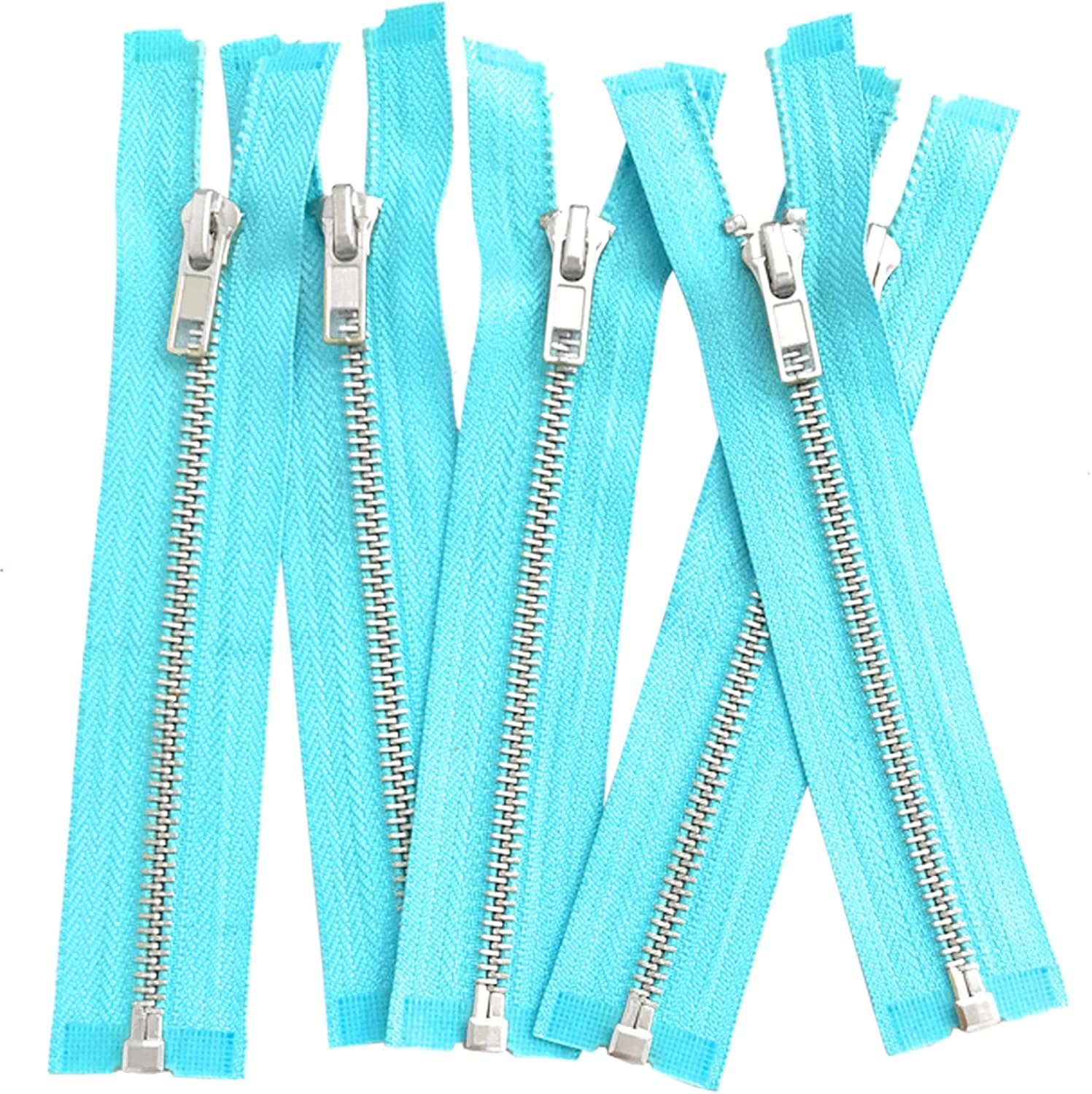 3 Inch 36 Inch Silver Separating Jacket Zippers, 5 Teeth