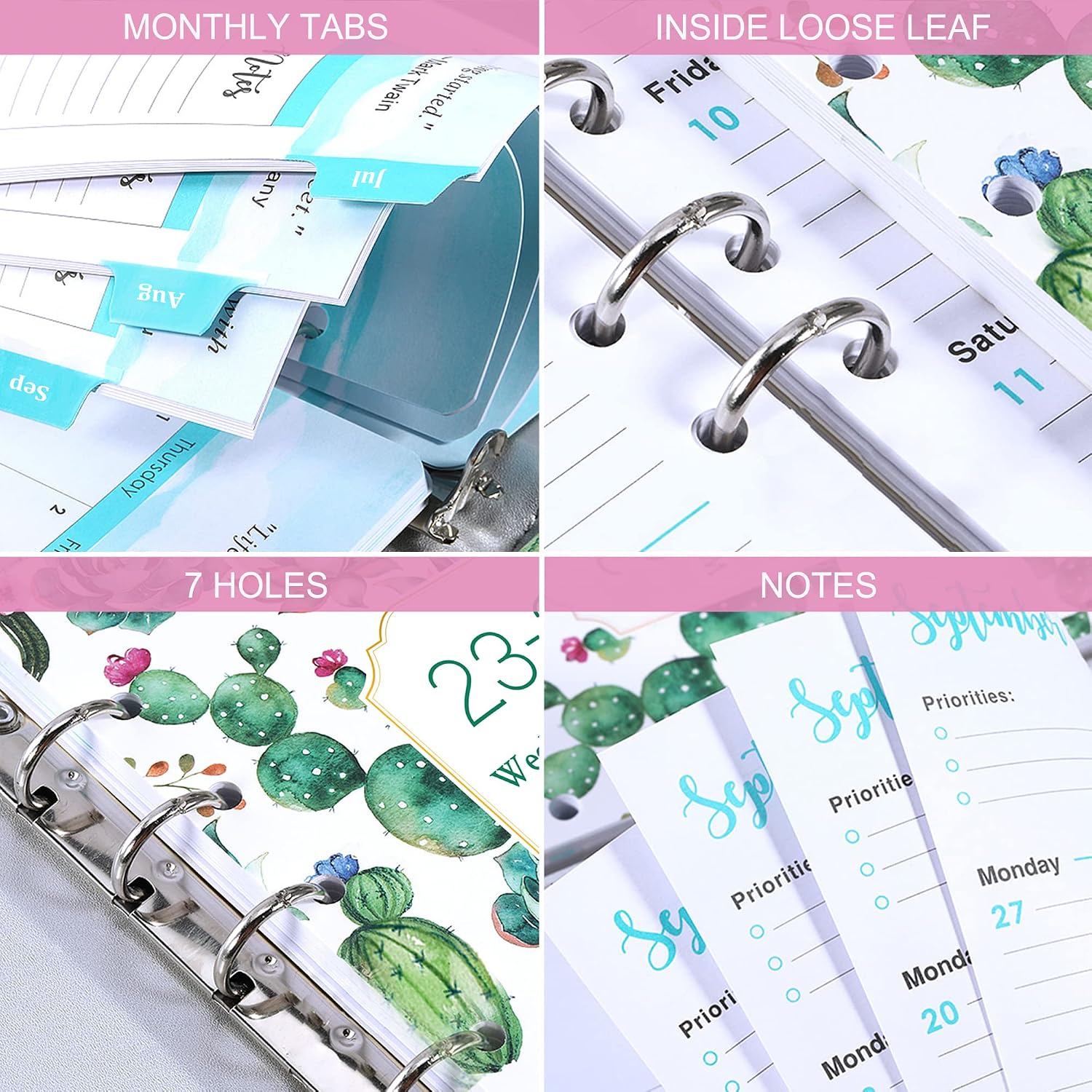 2023-2024 Planner Refills - Planner Refills 2023-2024, Weekly and Monthly Planner 2023-2024, Jul. 2023 - Jun. 2024, 5-1/2" x 8-1/2", A5 Planner Inserts, Refill Paper, 7-Hole Punched, Monthly Tabs