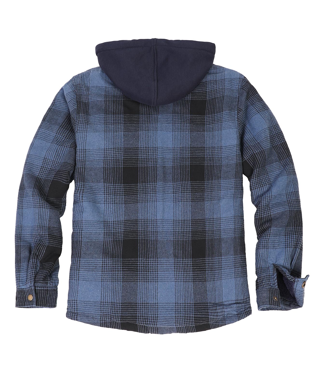 ZENTHACE Mens Hooded Flannel Shirt Jacket Camisa de trabajo con botones Hombre