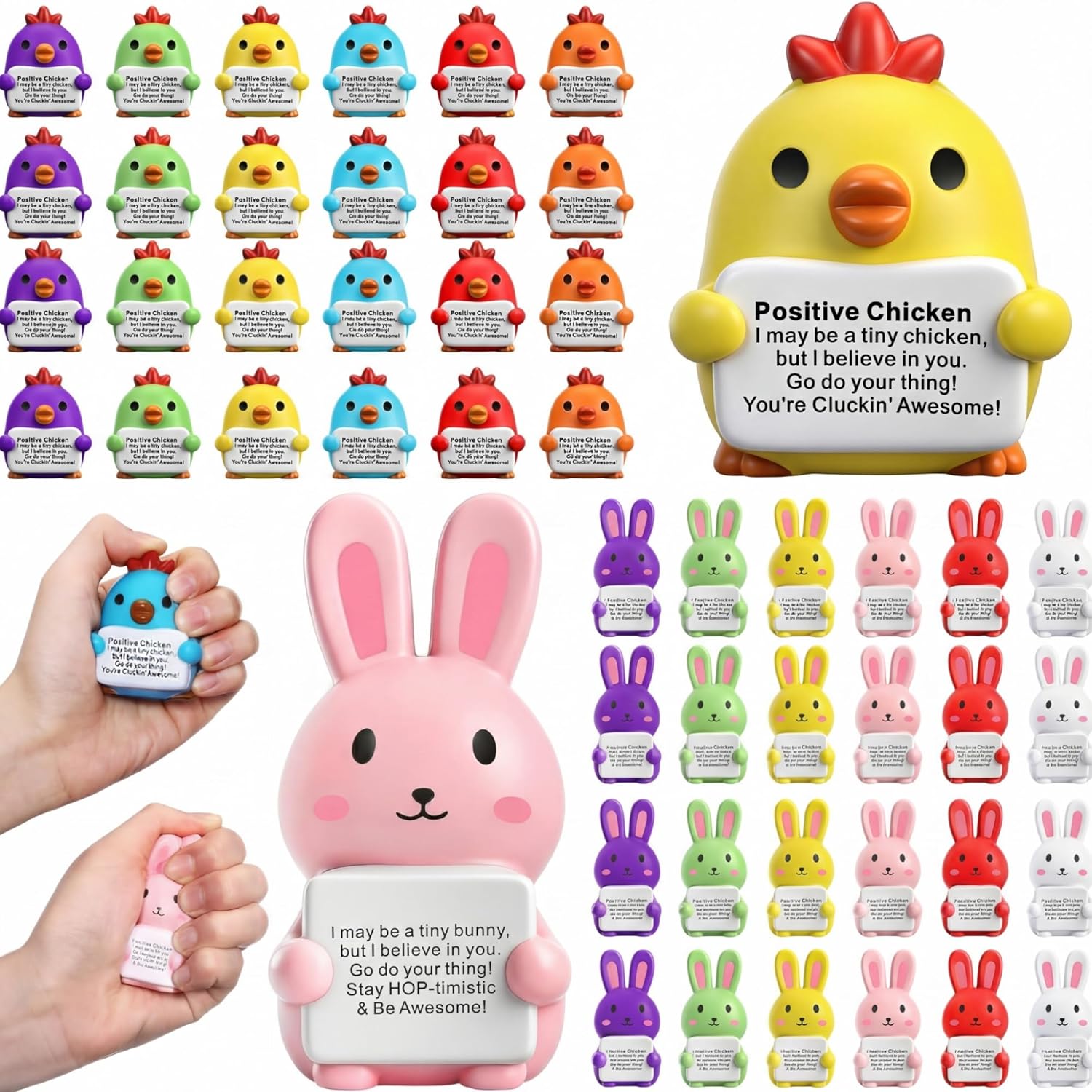 24 Pack Animal Stress Balls for Coworkers Adults – Mini Foam Squeeze Fidget Toys for Anxiety & Stress Relief, Cute Motivational Animal Desk Gifts, Office Bulk Party Favors
