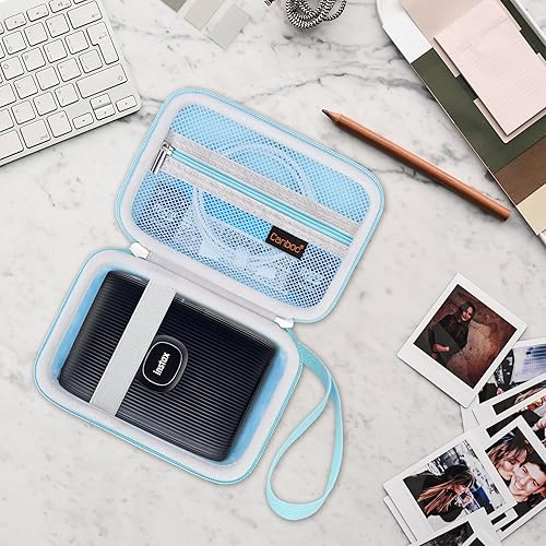 Vista 64 de Canboc Funda rígida para impresora Fujifilm Instax Mini Link 3/Fujifilm Instax Mini Link 2/Instax Mini Link para smartphone, bolsillo de malla