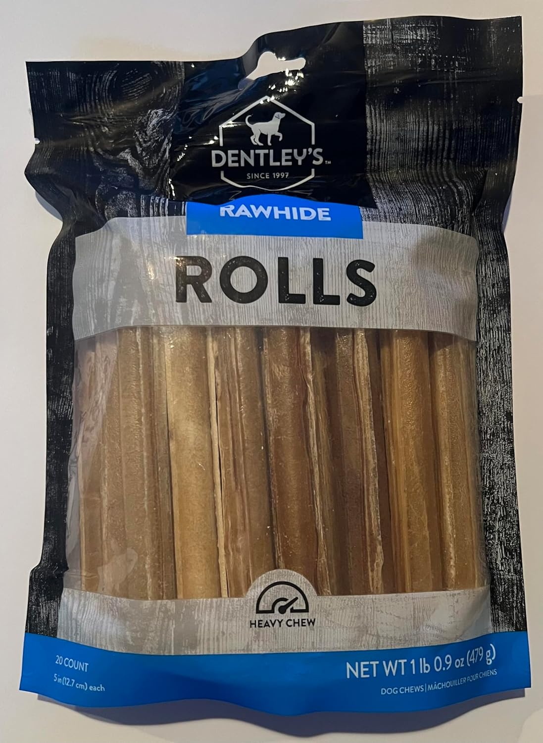 Dentley Extra Tough 5" Rawhide Rolls Dog Chew - 20 Count