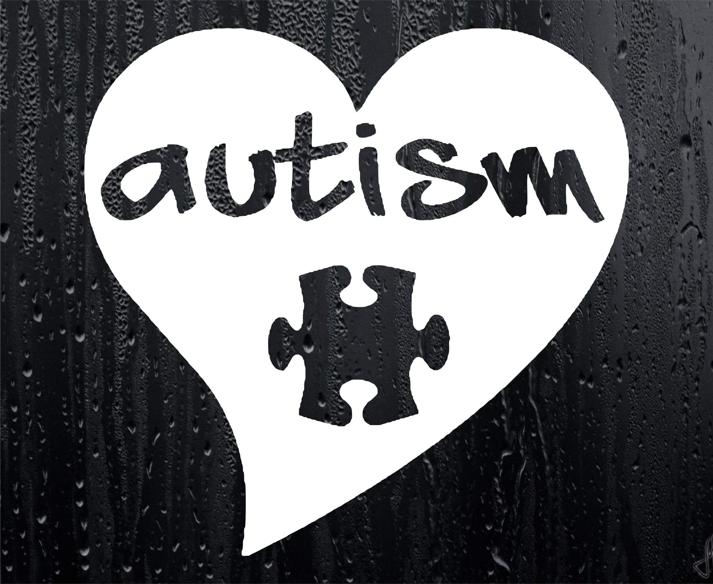 Car Sticker Autism Jigsaw Love Heart Mental Health Novelty Bumper Van Door Boot Disability Decal Gift Present