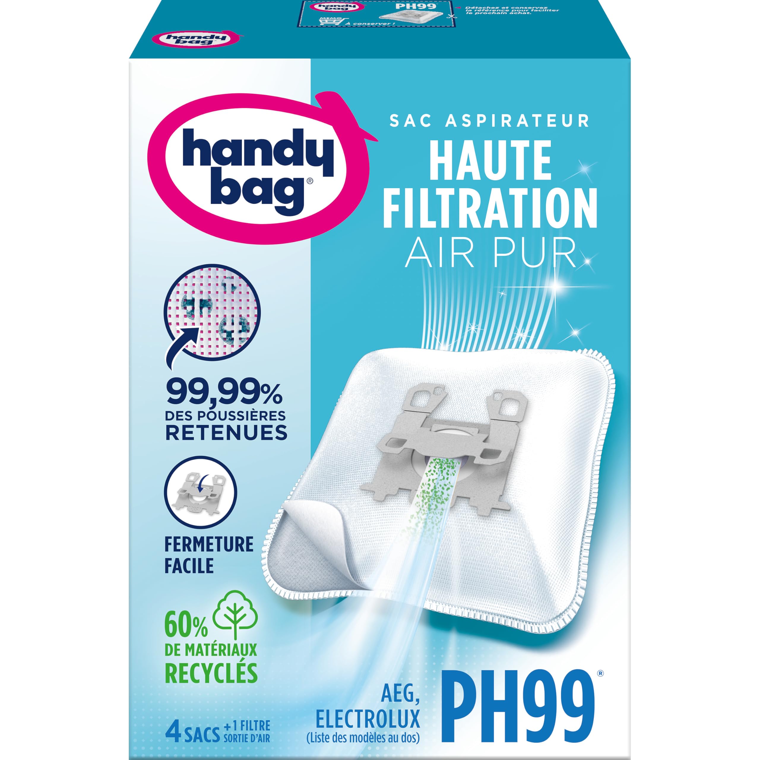 Sacs aspirateur PH99 Handy Bag x4 compatibles Electrolux AEG