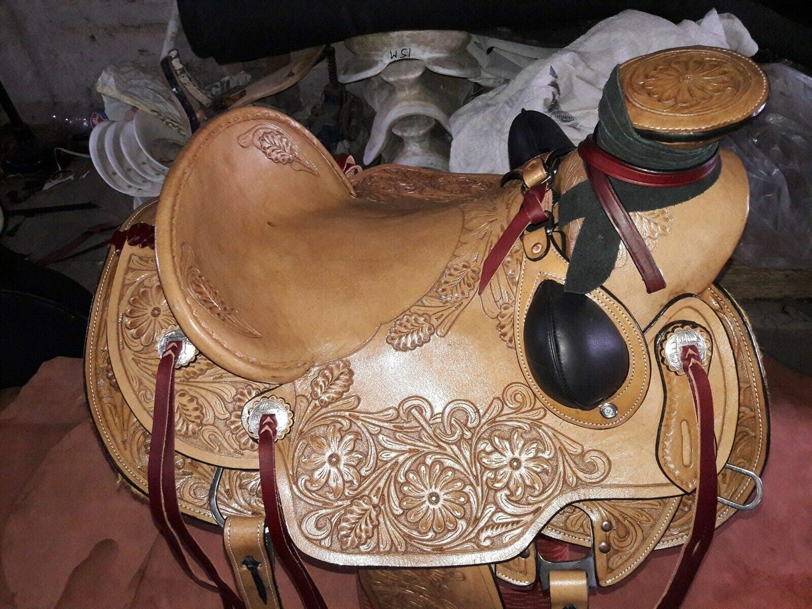 Equestrian Universe Western Heavy Duty Wade Ranch Roper Sella con Testa Stallo Collare