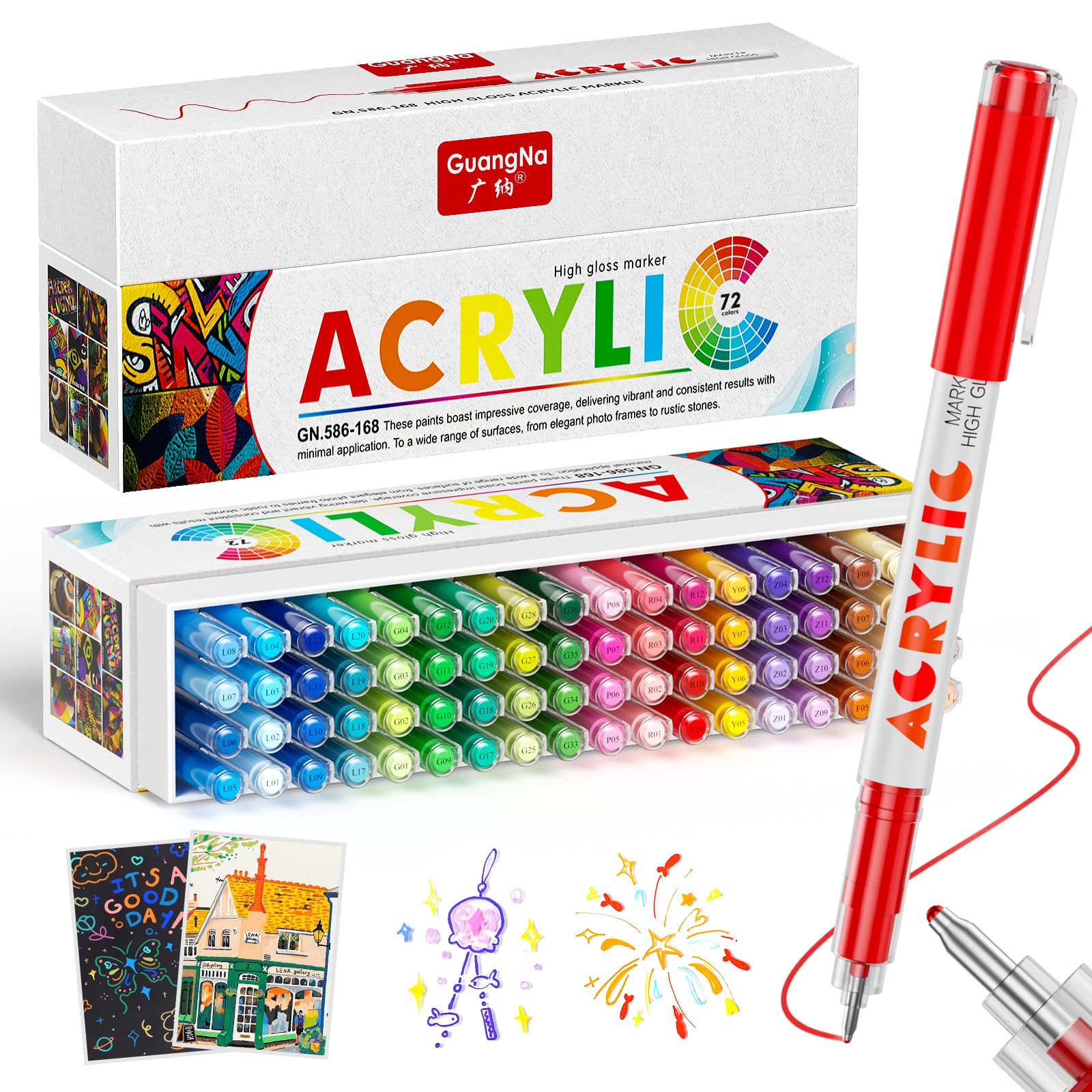 DICEKOO 72 Colors Acrylic