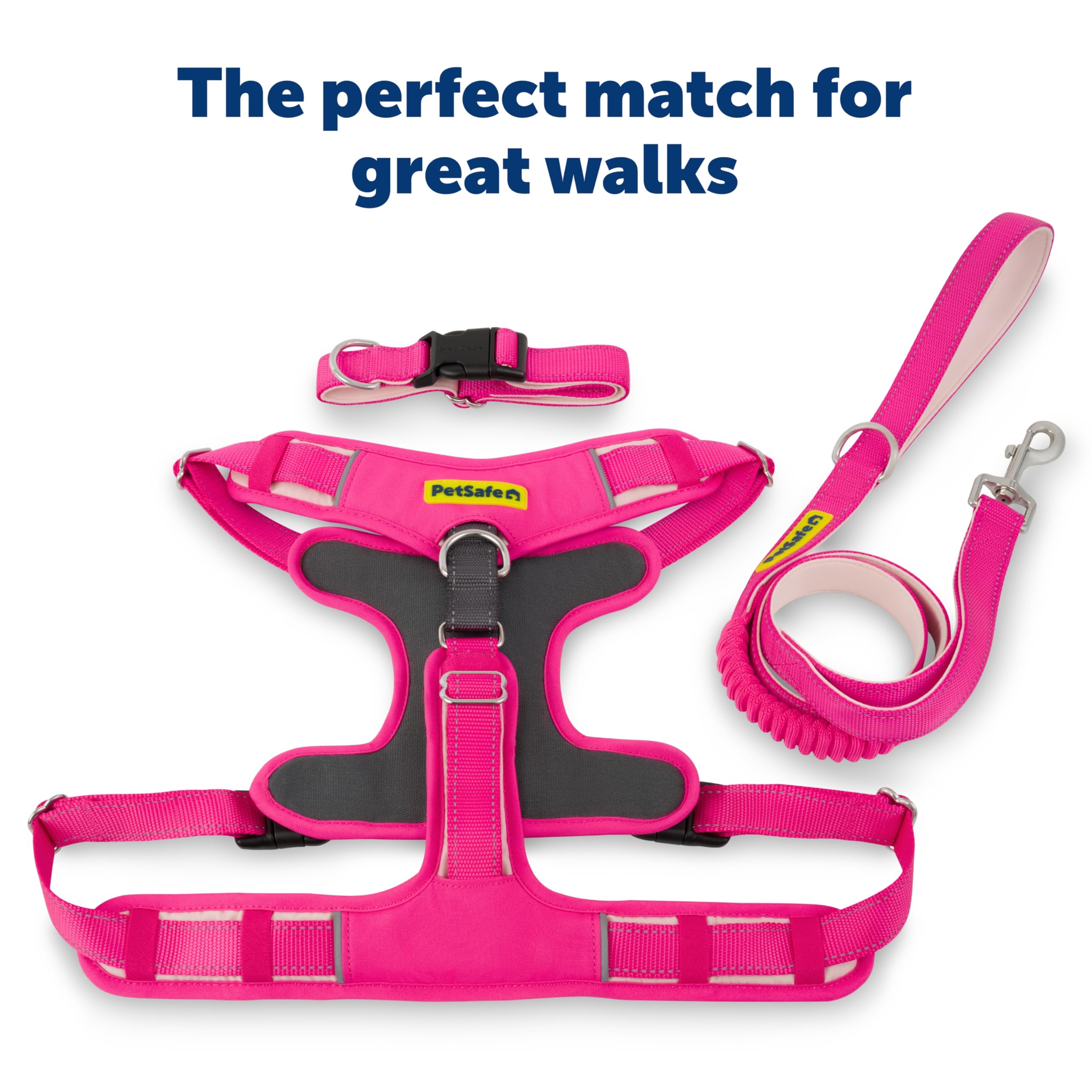 PetSafe Easy Walk - Pettorina per cani comoda e anti-tiro, per migliorare la camminata, design imbottito su tutto il corpo, tessuto resistente, vestibilità regolabile in 5 punti, guinzaglio per