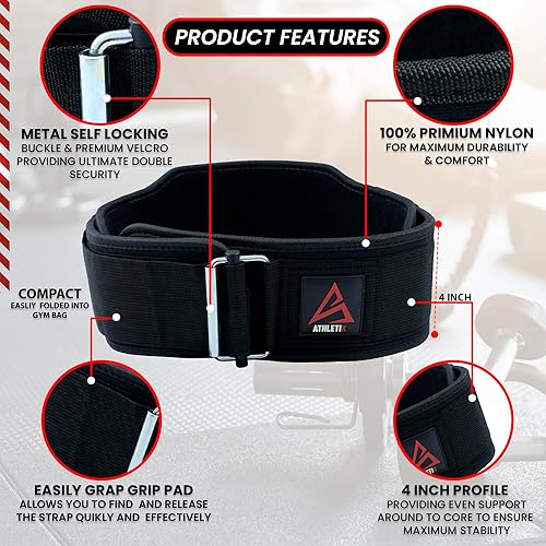 Miniatura 5 de Cinturón de levantamiento de pesas para hombres y mujeres, cinturón de levantamiento de pesas 2 en 1 con soporte ajustable de espalda baja de 4 y 6
