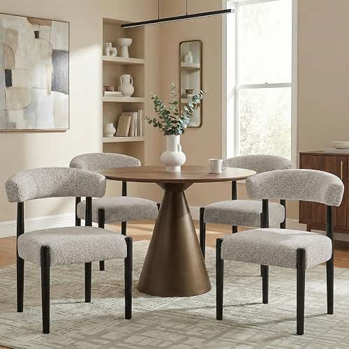 VKNOW Wooden Dining Chairs Set of 4, Modern Upholstered Dining