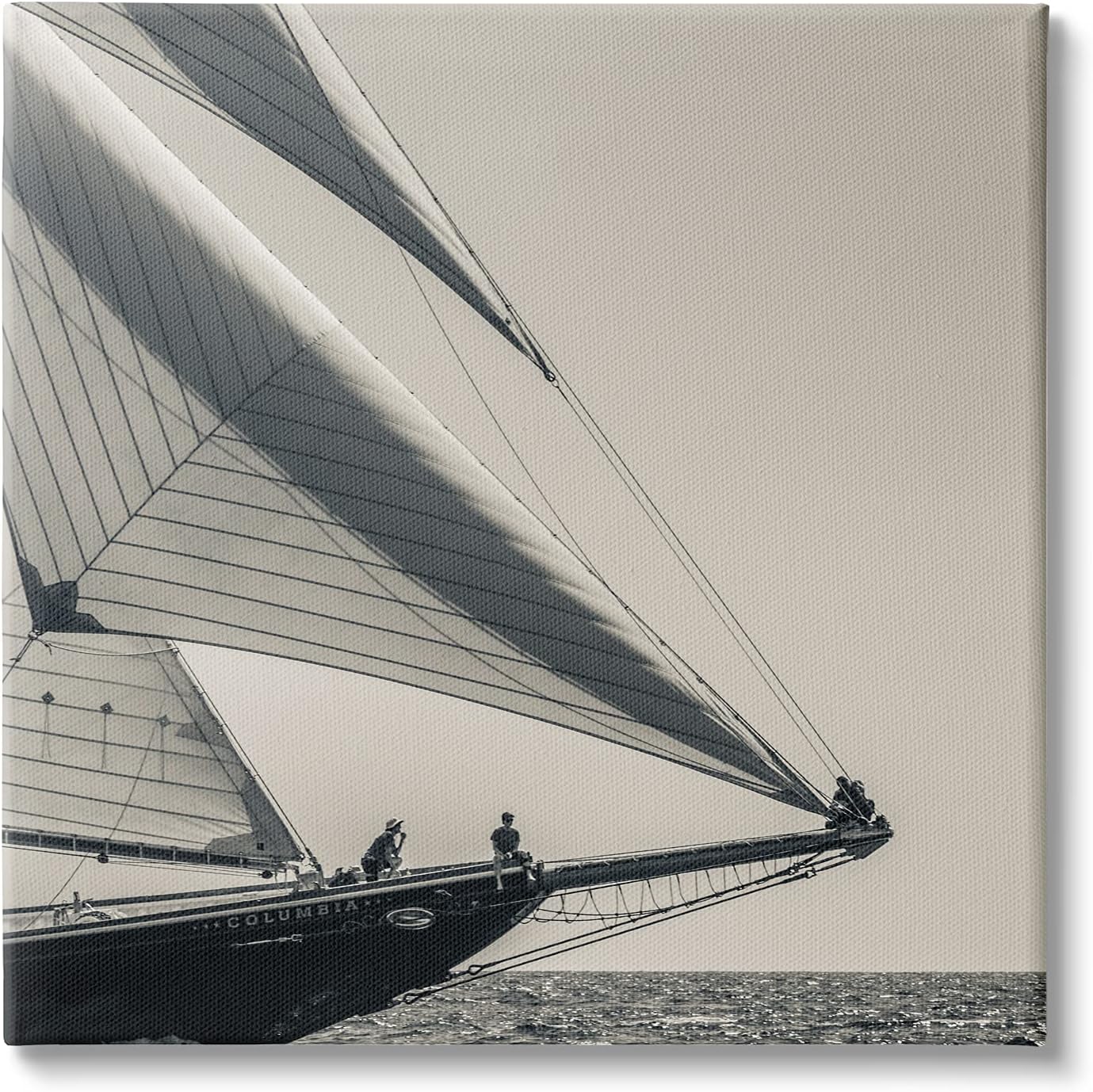 Stupell Industries Vintage Ocean Ship Photography People Resting on Bow, Designed by Danita Delimont Canvas Wall Art, 24 x 24, Grey