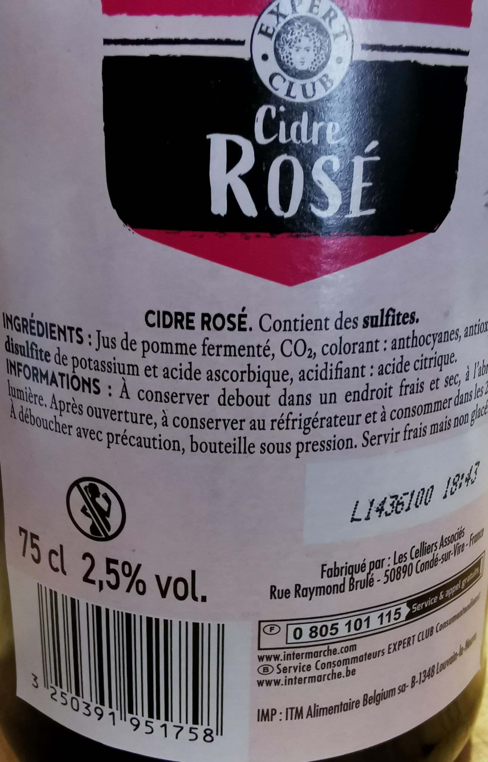 Cidre de Bretagne Rosé Doux La Fauconnerie Apfelwein Frankreich 6x0,75l
