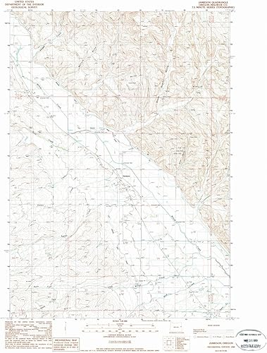 Oregon Maps - 1988 Jamieson, OR - USGS Historical Topographic Wall Art - 44in x 55in