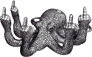 Octopus Statue,Middle Finger Desk Decor,Home Office Decor,Cute Room Deco...