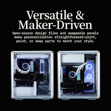 Cooler Master MasterFrame 500 Mesh Silver Freeform 2.0 Modular Platform Open-Air ATX Mid-Tower Case, Aluminum Frame, Dual 200mm Fans, 390mm GPU Max, 360mm AIO Max, Type C, Tempered Glass