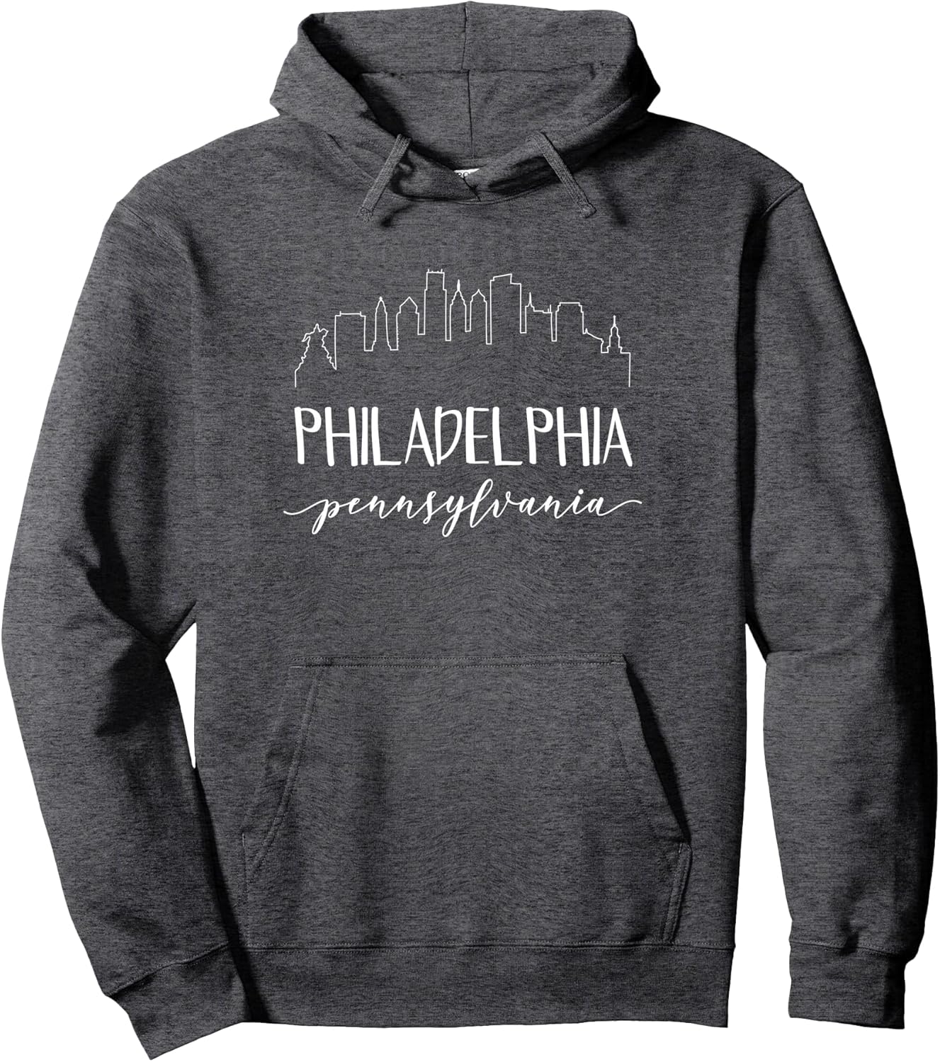 Philadelphia Pennsylvania Hoodie - Skyline Calligraphy Shirt Pullover Hoodie