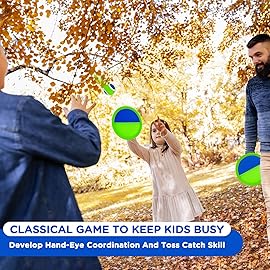 Ayeboovi Toss and Catch Ball Set Outdoor Yard Beach Pool Toys Games for Kids Family Sports 8 Paddles 4 Balls for Toddlers Boys Girls Ages 3-12 Boys Girls Birthday