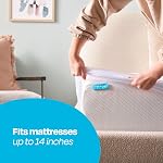 LINENSPA Premium Smooth Fabric Mattress Protector - 100% Waterproof - Hypoallergenic - Top Protection Only - Vinyl Free - Full XL