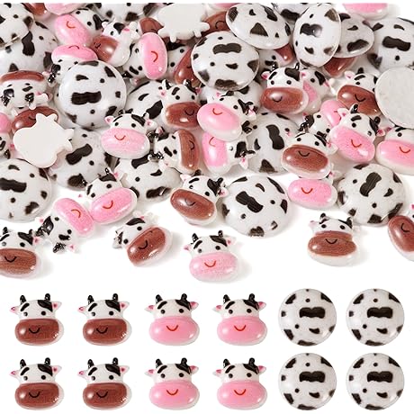 Pandahall Adorable Cow Slime Charms for Creative Delights
