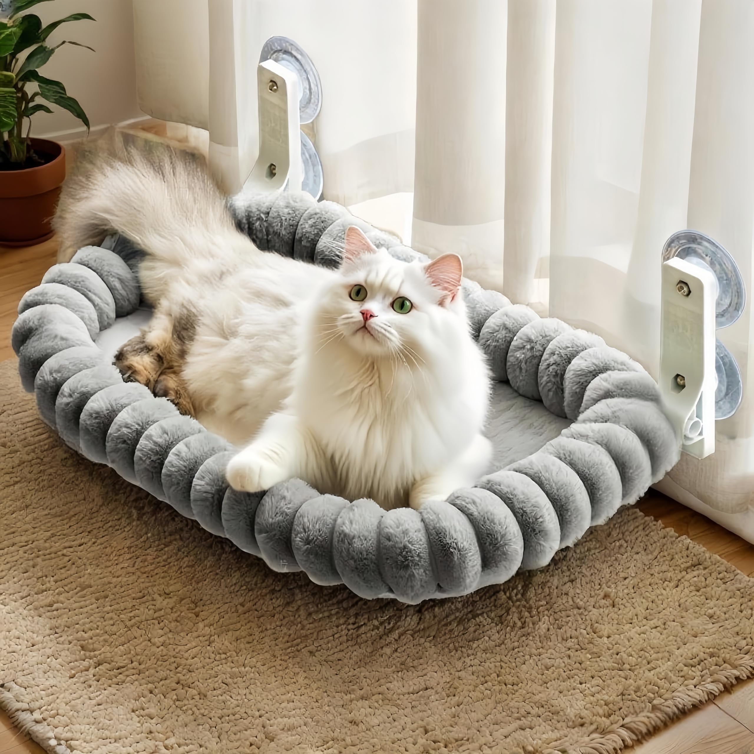 Hamac de fenêtre, hamac pour chat, chaise longue pour chat, rebord de fenêtre pliable en peluche, lit pour chat