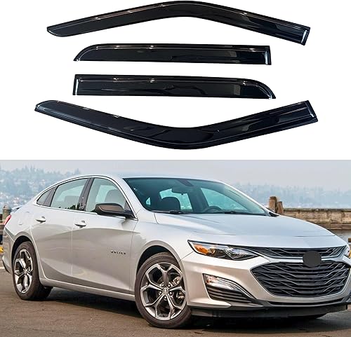 Miniatura 53 de IG - Visera para ventana de automóvil, protector contra la lluvia, el sol y el viento, con cinta adhesiva, deflector extraduradero para ventana