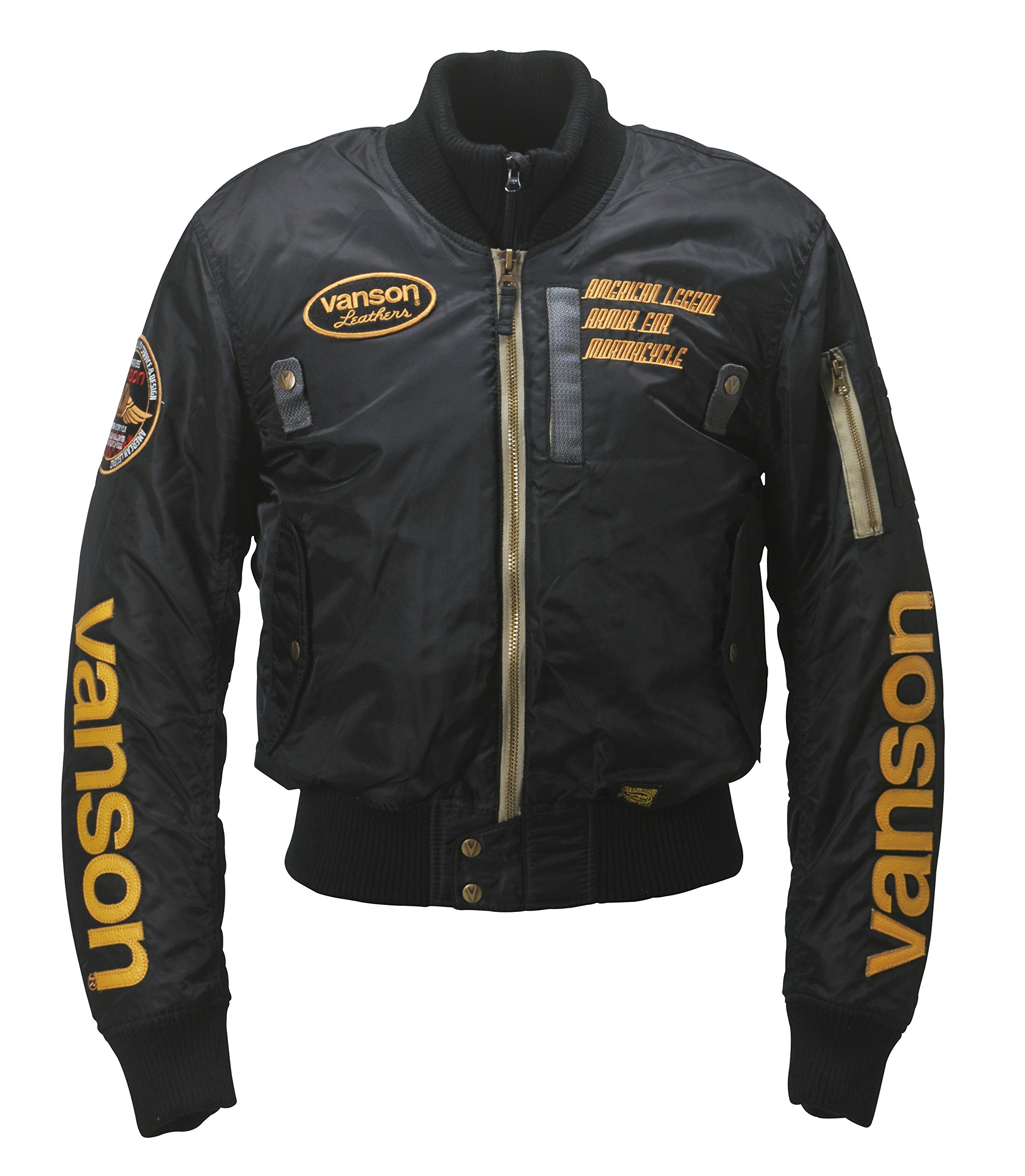 Vanson ブラック ナイロンジャケット