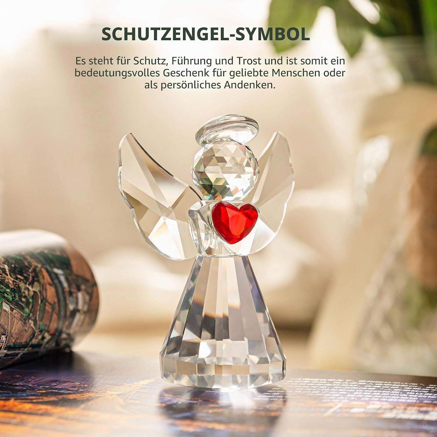 3.3inch Crystal Guardian Angel Figurine Art Glass Angel Ornaments image 2