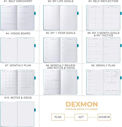 Miniatura 5 de Agenda 2024 edición premium, lujosa agenda semanal y mensual sin fecha 2024-2025 para aumentar la productividad, gestión del tiempo y alcanzar tus