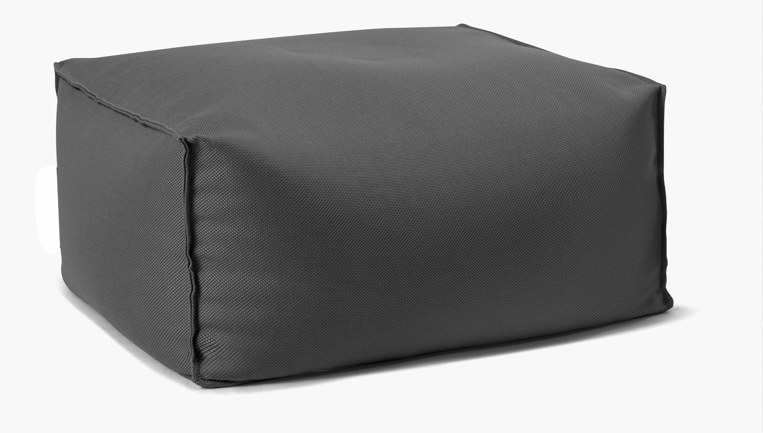 Gouchee Home Chamonix Outdoor/Indoor Ottoman Pouf Multi-Function Lounger Stool Footrest with Filling Charcoal