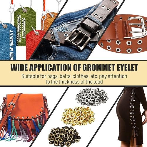 Miniatura 5 de Mudder Kit de Herramientas de Alicates para Ojales y Arandelas de 301 Piezas, Alicates Perforadores de Ojales y Arandelas para Agujeros en Tela y