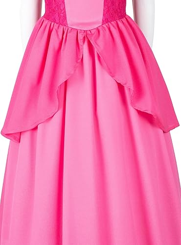 Miniatura 5 de Vestido de princesa rosa para niñas, disfraz de princesa para niñas pequeñas, vestido con accesorios
