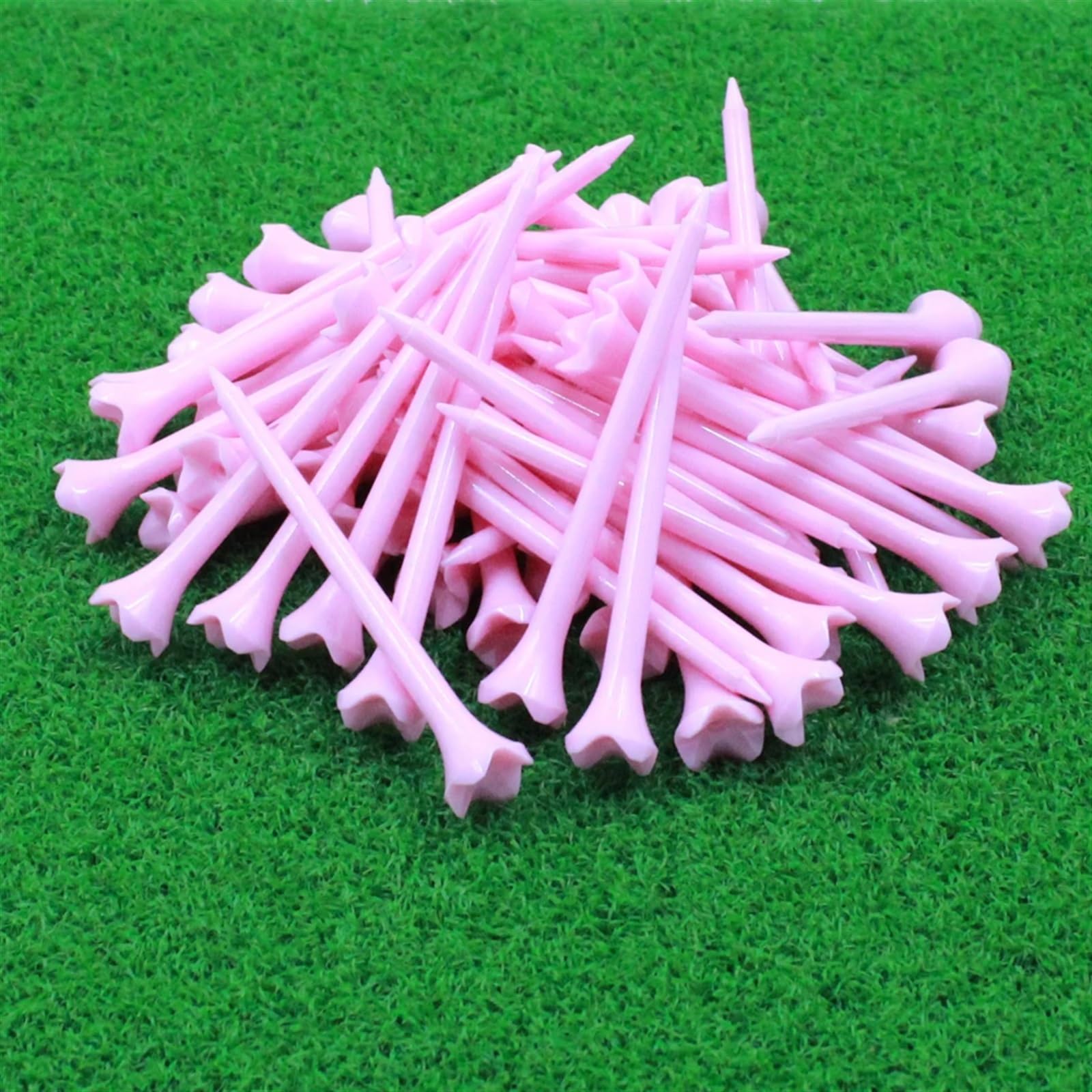 Golf Tee 50 Stück Kunststoff-Golf-Tees, tragbarer Golf-Tack, stabilere Golfball-Nägel, Tees, rosa, Golf-Trainingsball-Tee FüR Einen Idealen Abschlag