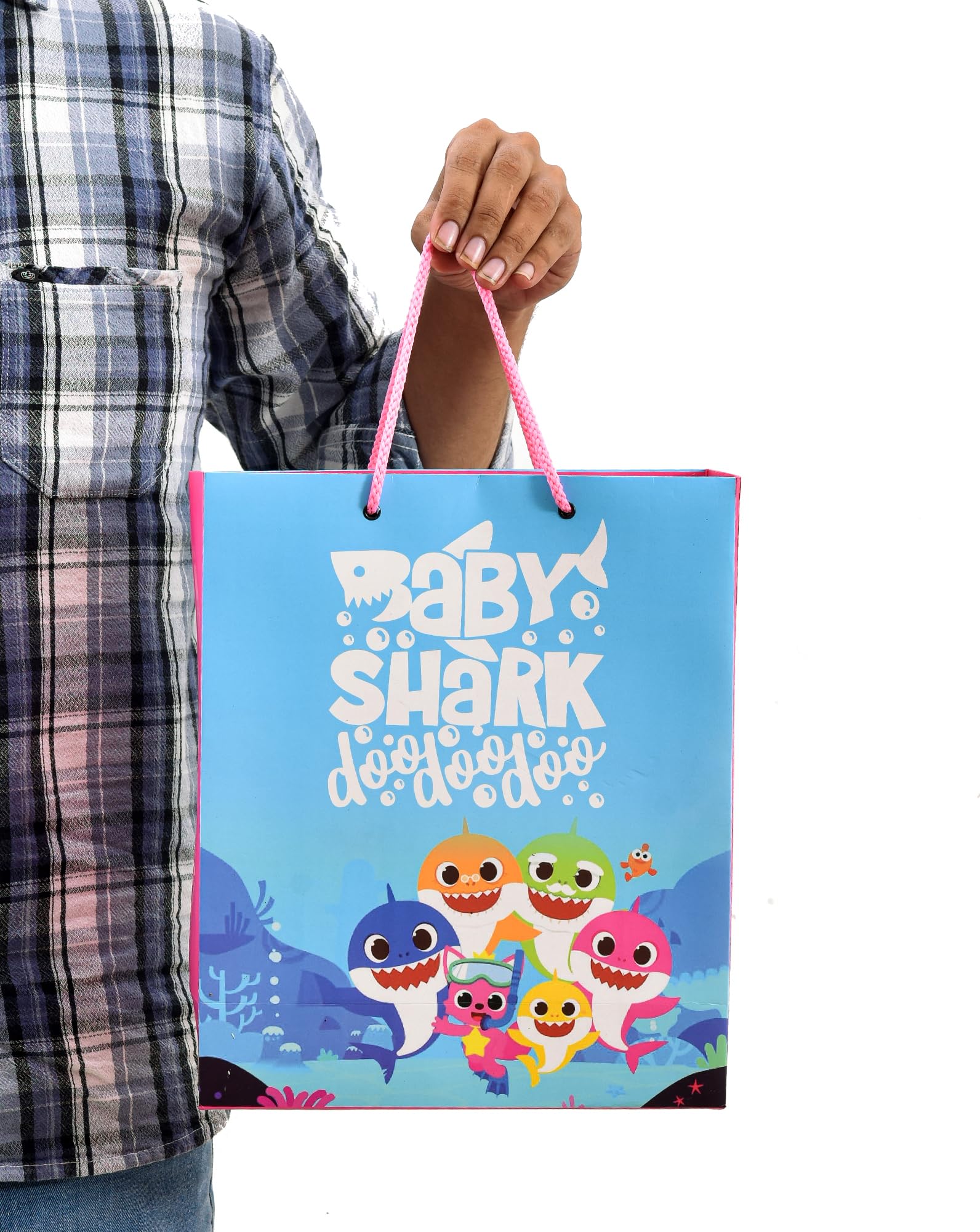 PPJ ® -HAPPY BIRTHDAY BABY SHARK THEME (CARTOON THEME) PARTY (10 Pcs.) PAPER CARRY BAG, 10 Inch X 12 Inch X 4 Inch RETURN GIFT/HAPPY BIRTHDAY/RETURN GIFTS/GIFTS/GIFT BAGS/GIFT COVERS (Pack of 10)-image-22