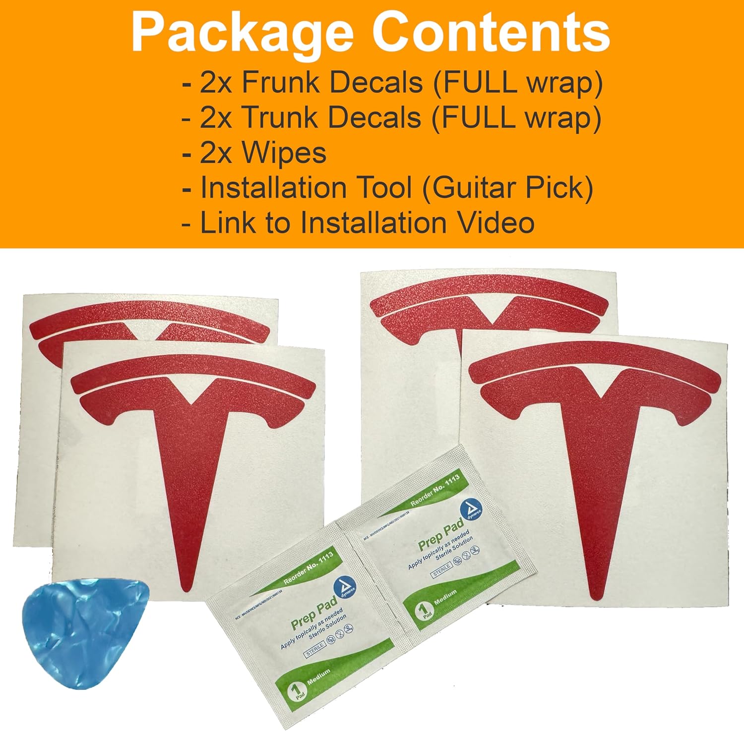 Logo Decal Overlay Stickers Compatible with Tesla Model Y (2020 to 2025), Full Wrap, 4-pc Set (Matte Black)