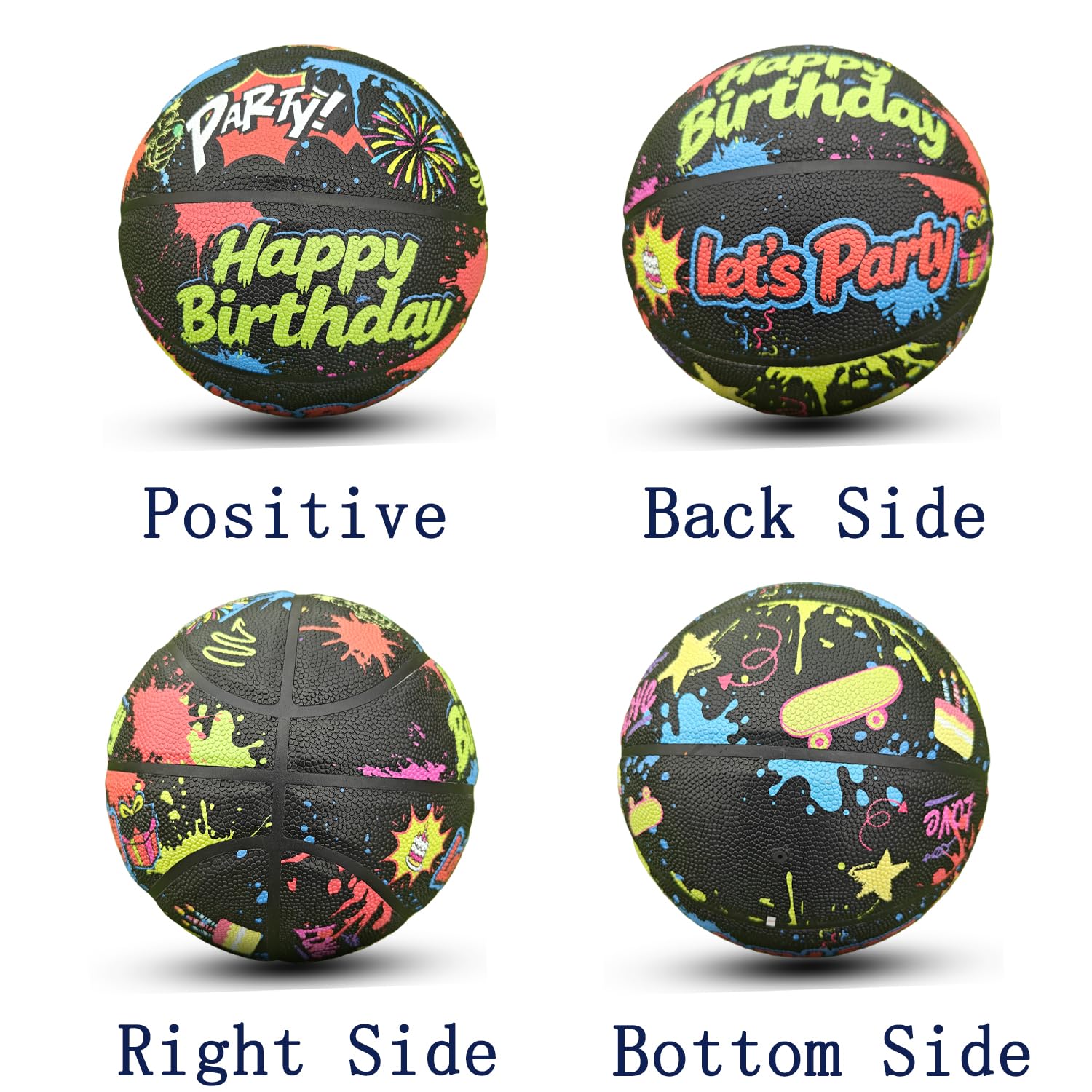 Balón de baloncesto de piel sintética, tamaño oficial 7 (29.5 pulgadas), talla 6 (28.5 pulgadas), talla 5 (27.5 pulgadas), pelota de regalo de cumpleaños para interiores y exteriores