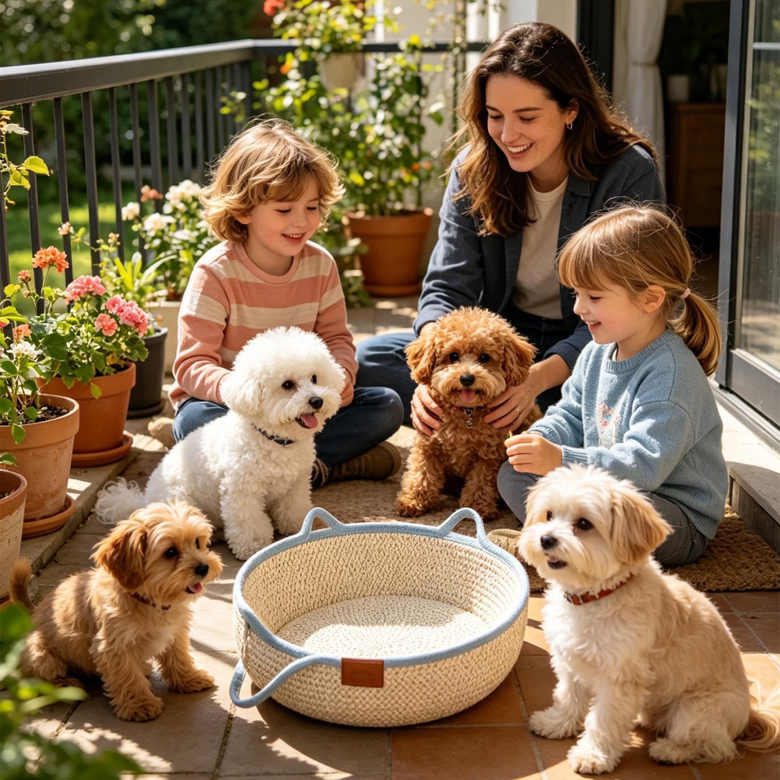 Generisch Camas para gatos para interiores trenzadas a mano | Cama para mascotas para la ocupación de mascotas, viajes, animales, gatitos y todo el año