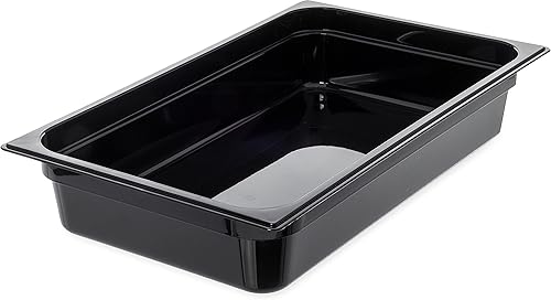 CFS 10201B03 - Bandeja de policarbonato de tamaño completo, 4 pulgadas, color negro (caja de 6)