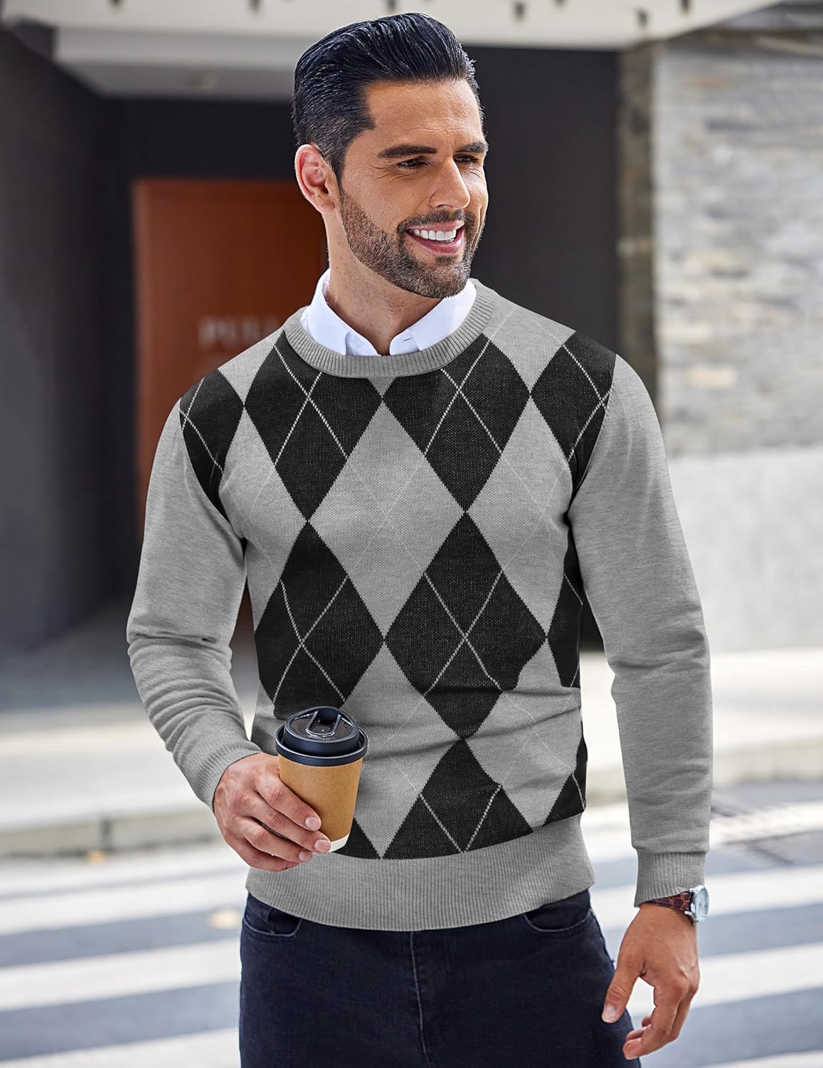 COOFANDY Men's Crew Neck Sweater Slim Fit Lightweight Sweatshirts Knitted Pullover for Casual Or Dressy Wear - Image 4